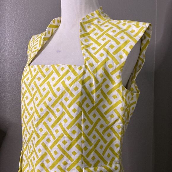 NicoLA Green Cream Geometric Pattern Square Beck Shift Dress - Picture 2 of 12